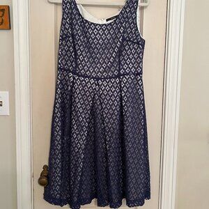 Tahari Navy Lace Dress